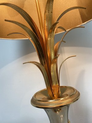 Mid-Century Ormolu Palm Leaves Table Lamps from Maison Charles, Set of 2-WZZ-1192311