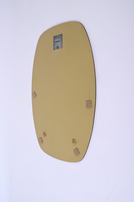 Mid-Century Oval Italian Wall Mirror with Bronzed Glass Frame from Cristal Art, 1960s-JDR-1239904