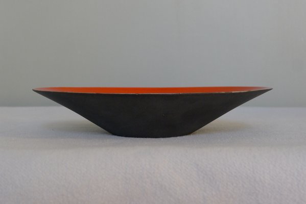 Mid-Century Oval Krenit Bowl in Red Enamel by Herbert Krenchel for Torben Ørskov, 1950s-VRE-767059