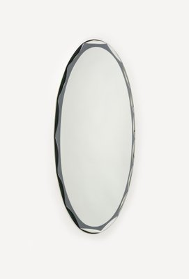 Mid-Century Oval Wall Mirror attributed to Metalvetro Galvorame, Italy, 1970s-LYQ-1754994