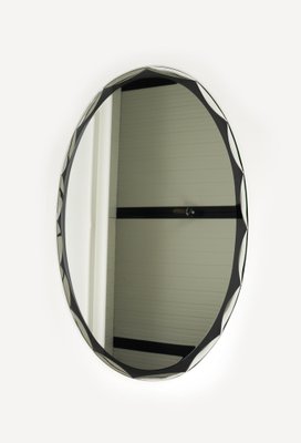 Mid-Century Oval Wall Mirror attributed to Metalvetro Galvorame, Italy, 1970s-LYQ-1754994