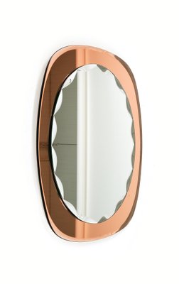 Mid-Century Oval Wall Mirror from Cristal Arte, Italy, 1960s-LYQ-1738315