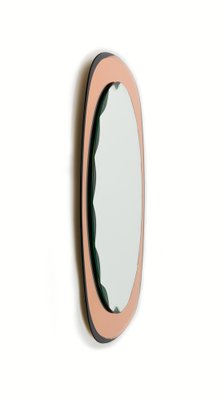 Mid-Century Oval Wall Mirror from Cristal Arte, Italy, 1960s-LYQ-1738315