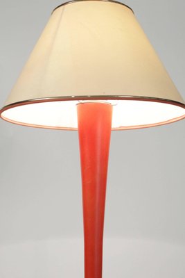 Mid-Century Painted Orange and White Wood Table Lamp, 1960s-WFS-744818