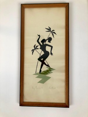 Mid-Century Paintings on Paper Picturing Women as Amazons, Austria, 1950s, Set of 2-BAF-786194