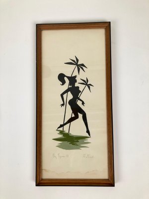 Mid-Century Paintings on Paper Picturing Women as Amazons, Austria, 1950s, Set of 2-BAF-786194