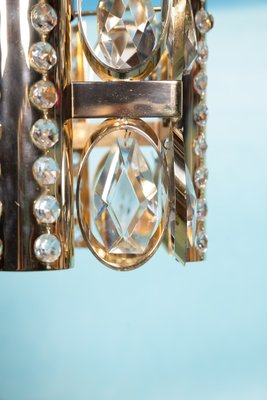 Mid-Century Palwa Hanging Lamp in Crystal & Plated Brass, 1970s-HGA-1821376