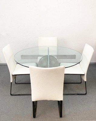 Mid-Century Paracarro Dining Table & Chairs by Giovanni Offredi for Saporiti, 1973, Set of 5-JDR-1126033