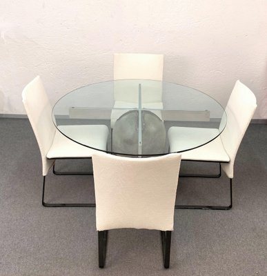 Mid-Century Paracarro Dining Table & Chairs by Giovanni Offredi for Saporiti, 1973, Set of 5-JDR-1126033