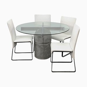 Mid-Century Paracarro Dining Table & Chairs by Giovanni Offredi for Saporiti, 1973, Set of 5-JDR-1126033