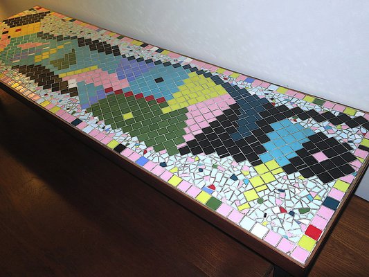 Mid-Century Patchwork Ceramic Tiled Coffee Table, 1960s-ED-1767408