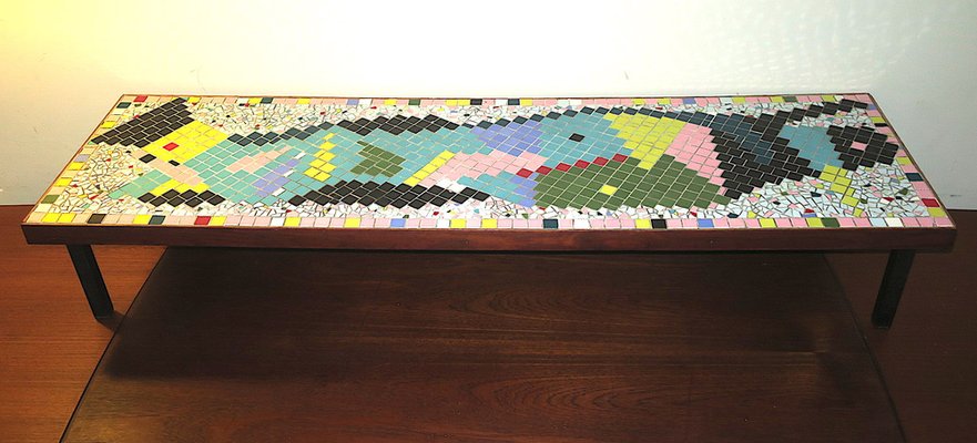 Mid-Century Patchwork Ceramic Tiled Coffee Table, 1960s-ED-1767408