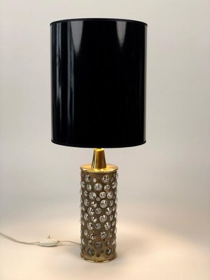 Mid-Century Patinated Brass and Glass Table Lamp from Rupert Nikoll, 1960s-BAF-763407