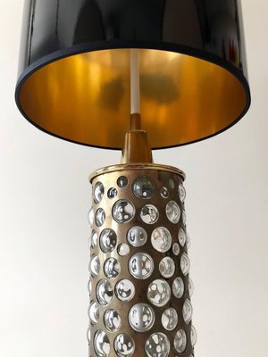 Mid-Century Patinated Brass and Glass Table Lamp from Rupert Nikoll, 1960s-BAF-763407