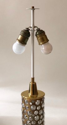 Mid-Century Patinated Brass and Glass Table Lamp from Rupert Nikoll, 1960s-BAF-763407