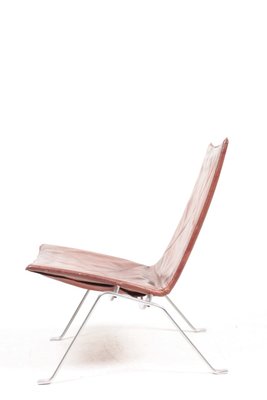 Mid-Century Patinated Leather Model PK22 Lounge Chair by Poul Kjærholm for E. Kold Christensen, 1960s-FK-630506