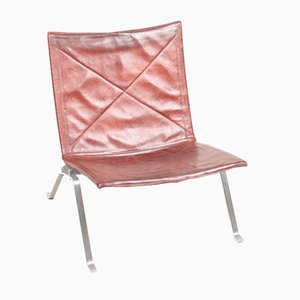 Mid-Century Patinated Leather Model PK22 Lounge Chair by Poul Kjærholm for E. Kold Christensen, 1960s-FK-630506