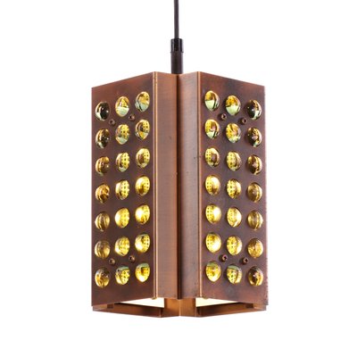 Mid-Century Pendant Lamp in Copper with 84 Glass Spheres from Raak Amsterdam, 1960s-QBR-1015802