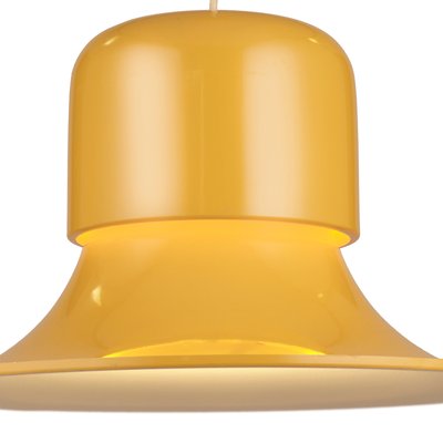 Mid-Century Pendant Lamp in Mustard Yellow from Stilnovo, Italy, 1970s-QBR-990476