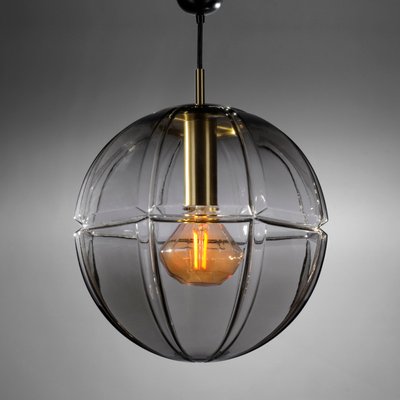 Mid-Century Pendant Lamp in Smoked Glass from Peill & Putzler, 1970s-QBR-991862