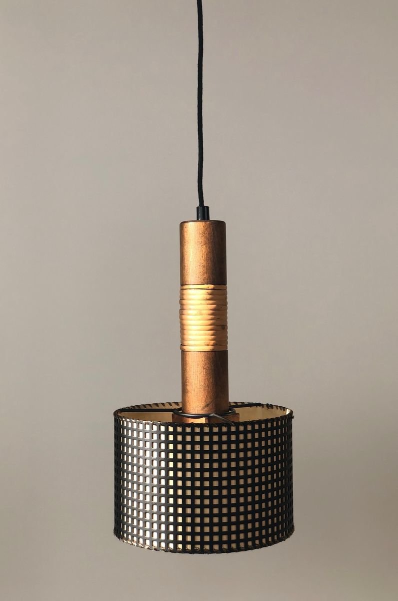 Mid-Century Pendant Lamp with 3 Elements from Werkstätte Hagenauer Wien, Austria, 1950s