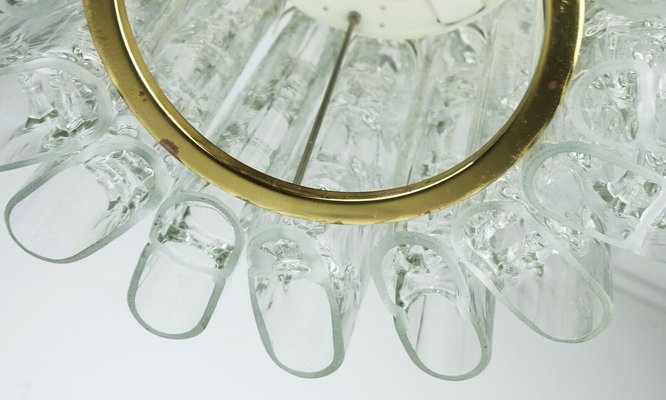 Mid-Century Pendant Light Chandelier with 16 Glass Tubes from Doria Leuchten, 1960s-FH-1787030