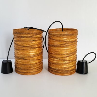 Mid-Century Pendant Lights in Resin & Rope from Accolay, 1960s, Set of 2-CGX-1718418