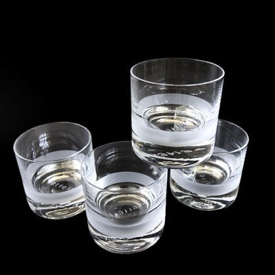 Mid-Century Perfekt Whiskey Glasses with Frosted Ribbon from Skruf, Set of 4-JKV-1787135