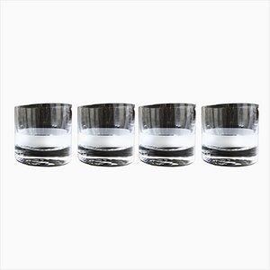 Mid-Century Perfekt Whiskey Glasses with Frosted Ribbon from Skruf, Set of 4-JKV-1787135