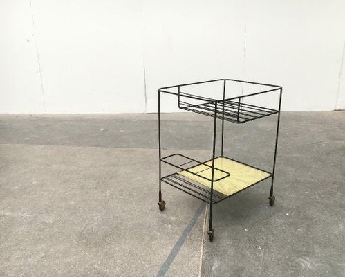 Mid-Century Perforated Metal Bar Serving Cart-UAH-1078808