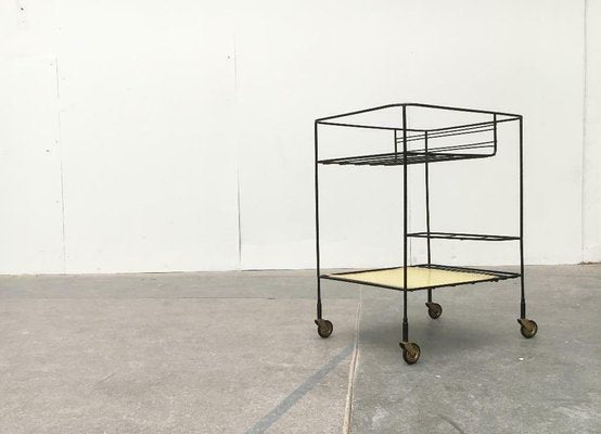 Mid-Century Perforated Metal Bar Serving Cart-UAH-1078808