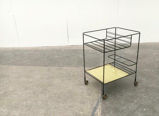 Mid-Century Perforated Metal Bar Serving Cart-UAH-1078808