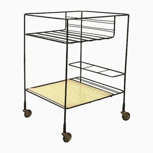 Mid-Century Perforated Metal Bar Serving Cart-UAH-1078808