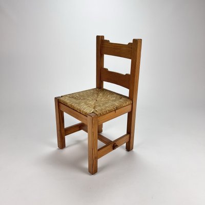 Mid-Century Pine and Rush Dining Chairs, Set of 6, 1960s-RMX-1219643