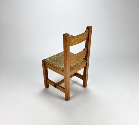 Mid-Century Pine and Rush Dining Chairs, Set of 6, 1960s-RMX-1219643