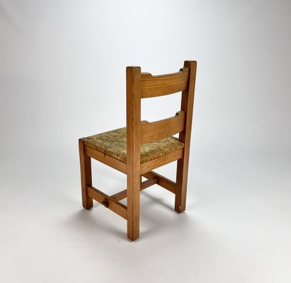 Mid-Century Pine and Rush Dining Chairs, Set of 6, 1960s-RMX-1219643