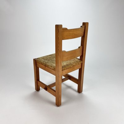 Mid-Century Pine and Rush Dining Chairs, Set of 6, 1960s-RMX-1219643