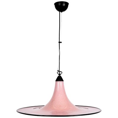 Mid-Century Pink and Black Murano Glass Pendant Light from Seguso, 1970s-JDR-1125937