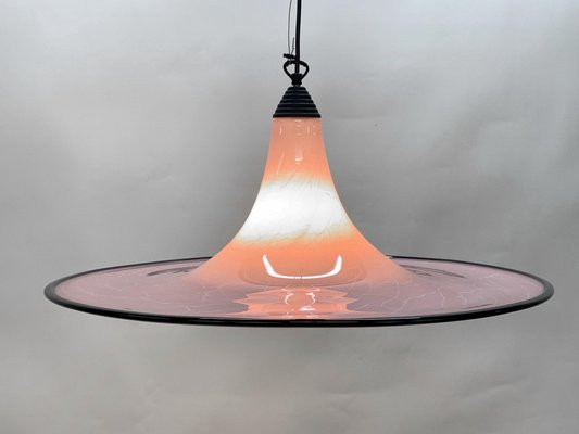 Mid-Century Pink and Black Murano Glass Pendant Light from Seguso, 1970s-JDR-1125937