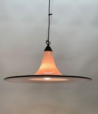 Mid-Century Pink and Black Murano Glass Pendant Light from Seguso, 1970s-JDR-1125937