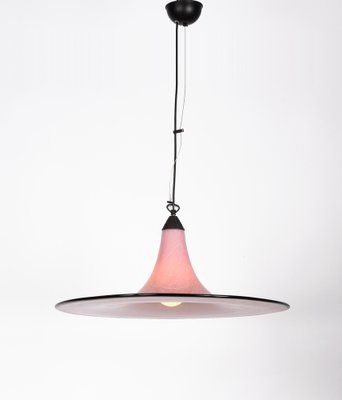 Mid-Century Pink and Black Murano Glass Pendant Light from Seguso, 1970s-JDR-1125937