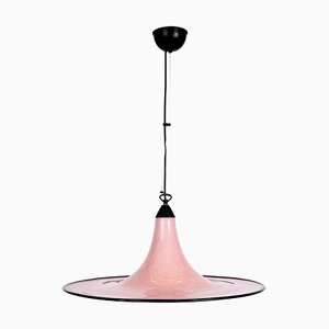 Mid-Century Pink and Black Murano Glass Pendant Light from Seguso, 1970s-JDR-1125937