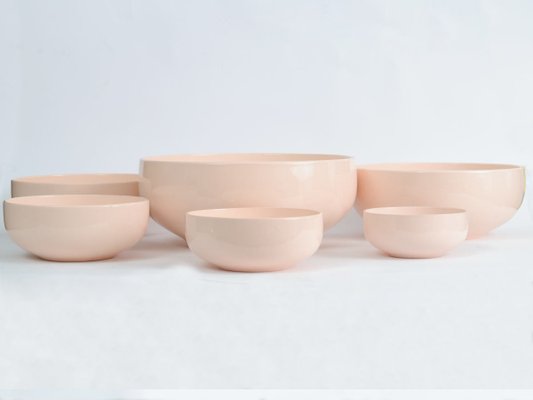 Mid-Century Pink Ceramic Bowls from Saint Amand, 1950s, Set of 6-IXK-576693