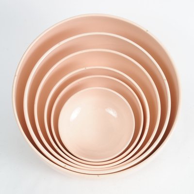 Mid-Century Pink Ceramic Bowls from Saint Amand, 1950s, Set of 6-IXK-576693