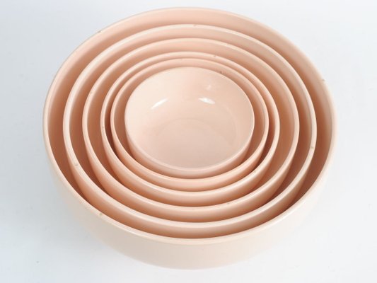 Mid-Century Pink Ceramic Bowls from Saint Amand, 1950s, Set of 6-IXK-576693