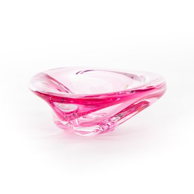 Mid-Century Pink Crystal Bowl from Val Saint Lambert, 1950s-FSD-605623