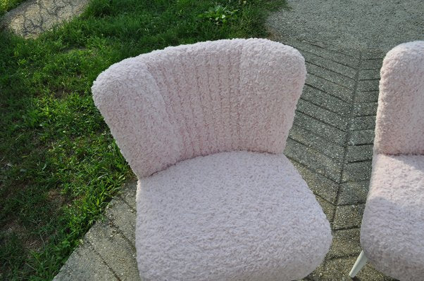 Mid-Century Pink Faux Fur Lounge Chair, 1960s-OXJ-628008