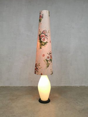 Mid-Century Pink Glass Floor Lamp-BW-1169863