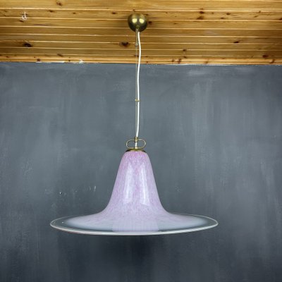 Mid-Century Pink Murano Glass Pendant Lamp by Veluce, Italy, 1970s-WQC-980517