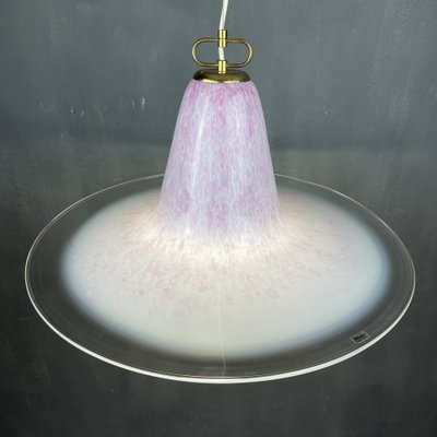 Mid-Century Pink Murano Glass Pendant Lamp by Veluce, Italy, 1970s-WQC-980517